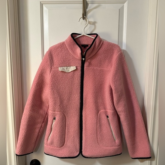 Warm Talbots Pink Fuzzy Zip-up for Winter - Size large - Picture 1 of 3